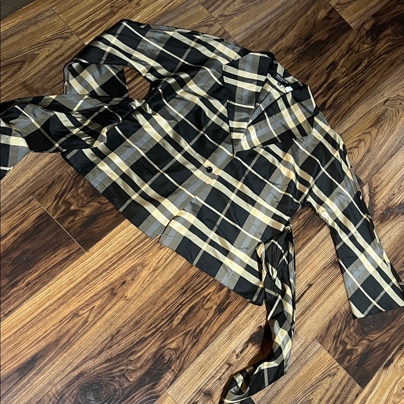 Jones New York Tops - Jones New York Black and Tan Plaid Shirt